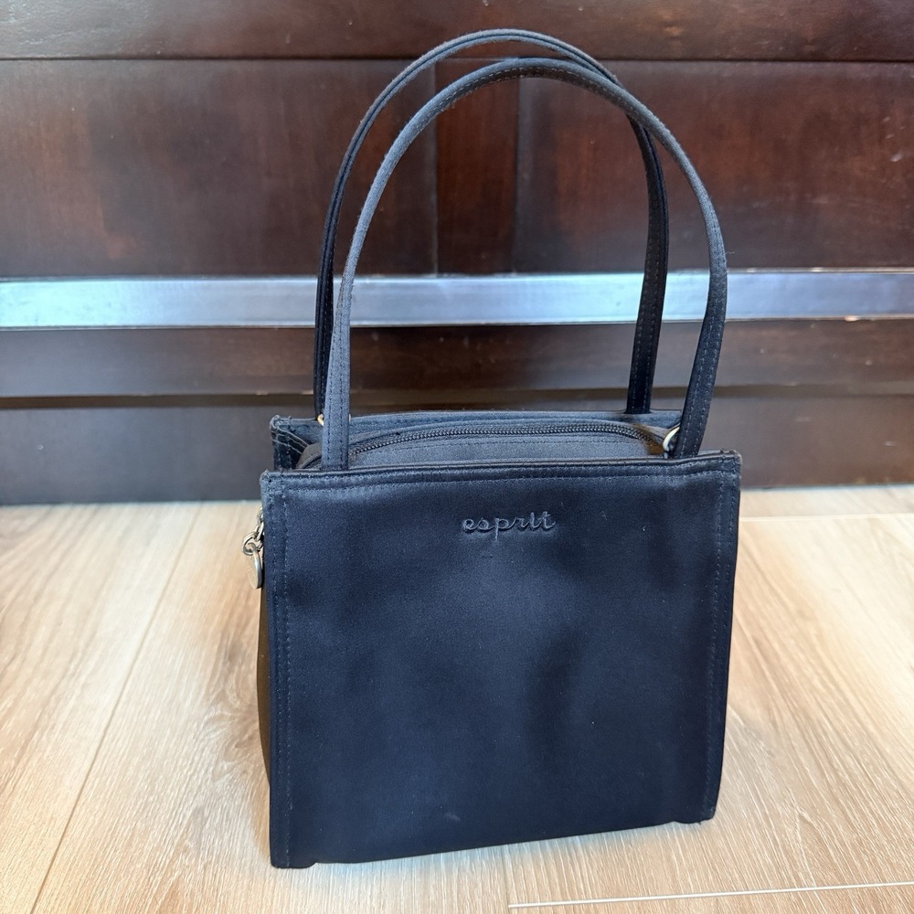 Esprit Vintage Black Satin Purse Shoulder Bag